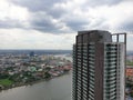 Top view city scape high building, center town .Bangkok Thailand