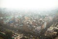 Top view of the city street in the poor quarter of new Delhi