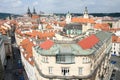 Top view cityscape on old Prague district