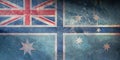 Top view of Civil Air Ensign of Australia, Australia retro flag with grunge texture. Australian patriot and travel concept. no
