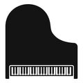 Top view classic grand piano icon, simple style