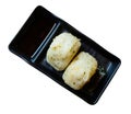 Top view of classic Japanese onigiri