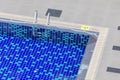 Top view of clear blue swimming pool with steel ladder and 1.15 Royalty Free Stock Photo