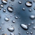 Top view of clear water droplets on a blue background featuring an abstract texture and ample copy space for design uses SEAMLESS Royalty Free Stock Photo