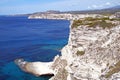 Top view of cliffs, bays, clear sea . Royalty Free Stock Photo