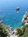 Top view of cliffs, bays, clear sea Royalty Free Stock Photo