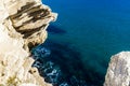 Top view of cliffs, bays, clear sea - nature background Royalty Free Stock Photo