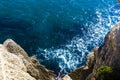 Top view of cliffs, bays, clear sea - nature background Royalty Free Stock Photo