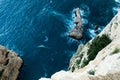 Top view of cliffs, bays, clear sea - nature background Royalty Free Stock Photo