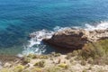 Top view of cliffs, bays, clear sea - nature background Royalty Free Stock Photo