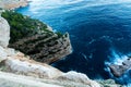 Top view of cliffs, bays, clear sea - nature background Royalty Free Stock Photo