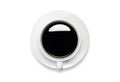 Top view, Close-up of Hot fresh black coffee in a white cup with white plate isolated on white background. with clipping path. Royalty Free Stock Photo