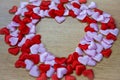 Top view and close up Many red hearts ond pink. Happy valentine's day design Royalty Free Stock Photo