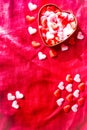Top view and close up Many red hearts ond pink. Happy valentine's day design Royalty Free Stock Photo