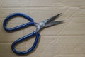 Top view old sharp scissors for paper cutting Royalty Free Stock Photo