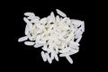 pile of white uncooked rice grains, lying flat Royalty Free Stock Photo