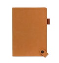 Top view closed brown leather notebook or diary isolated and white background with clipping path Royalty Free Stock Photo