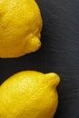 Top view in closeup of two lemons Royalty Free Stock Photo