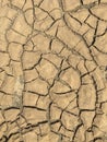 Top view closeup weathered texture and background of arid cracked ground. Broken dried mud from arid problem Royalty Free Stock Photo