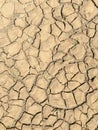 Top view closeup weathered texture and background of arid cracked ground. Broken dried mud from arid problem. Global warming Royalty Free Stock Photo