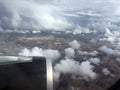 The top view of clouds and sky from an airplane window Royalty Free Stock Photo