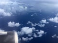 The top view of clouds and sky from an airplane window Royalty Free Stock Photo