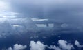 The top view of clouds and sky from an airplane window Royalty Free Stock Photo