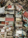 Top view of a cluster of shanties in Las Pinas. A typical Ghetto area in Metro Manila Royalty Free Stock Photo