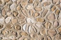 Top view of cobblestone street floor texture Royalty Free Stock Photo