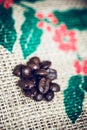 Top view of coffee beans mediam rosted closeup shot,Background S Royalty Free Stock Photo