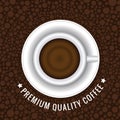 Top view coffee cup and circles background Royalty Free Stock Photo