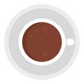 Top view coffee cup icon, flat style Royalty Free Stock Photo