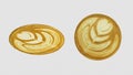 Top view of coffee latte art.clipping path Royalty Free Stock Photo