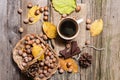 Top view of coffee on table