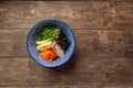 Top view on cold japanese hiyashi chuka ramen Royalty Free Stock Photo