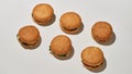 Top view of collection of classic tasty burgers