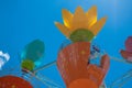 Top view of colorful Abbys Flower Tower attraction at Seaworld 3