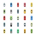 Top View Colorful Cars Flat Icons Royalty Free Stock Photo