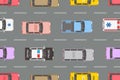 Top view of Colorful cars Seamless pattern