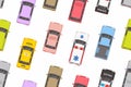 Top view of Colorful cars Seamless pattern