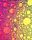 Top view on colorful drops of oil on the water. Circles and ovals Royalty Free Stock Photo