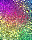 Top view on colorful drops of oil on the water. Circles and ovals Royalty Free Stock Photo