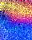 Top view on colorful drops of oil on the water. Circles and ovals Royalty Free Stock Photo