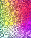 Top view on colorful drops of oil on the water. Circles and ovals Royalty Free Stock Photo