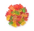 Top view of colorful gummy bears