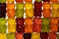 Top view of colorful gummy bears jelly candies isolated on white background Royalty Free Stock Photo