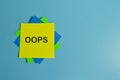 Top view of colorful paper notes written with OOPS stands for Object - oriented programming system. Copy space Royalty Free Stock Photo