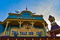 Top view of colorful Pecos Bill Saloon in Frontierland at Magic Kingdom in Walt Disney World .
