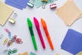 top view of colorful pens near Royalty Free Stock Photo