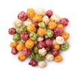 Top view of colorful popcorn